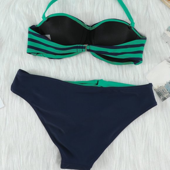 Green Halter Bandeau Bikini - Picture 9 of 16